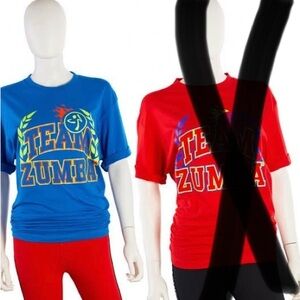 Brand New/ sealed package "Team Zumba" Tee, get one FREE Zumba hand towel.